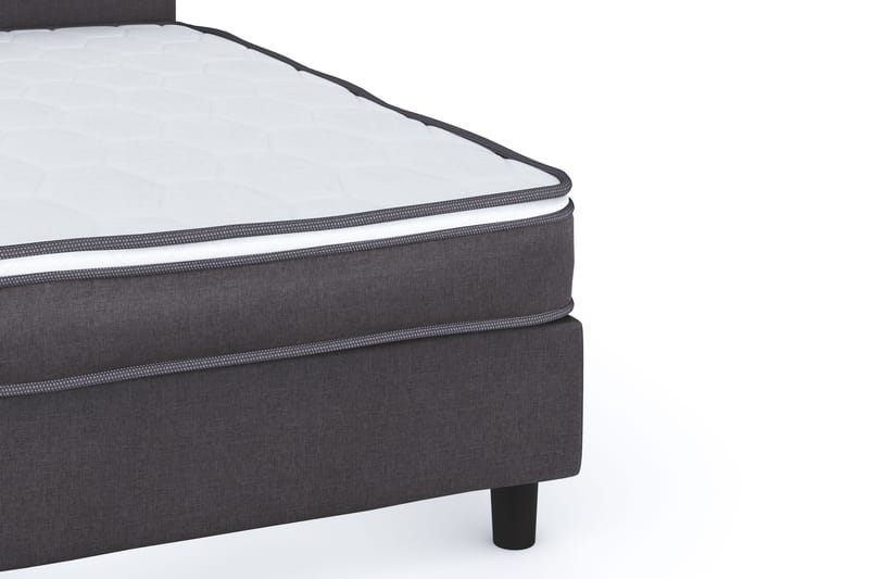 Billingen Komplett Sängpaket – Kontinentalsäng 90x200 cm i Tyg med Sänggavel + Bäddmadrass med Fasthetsgrad Medium - Grå - Möbler - Säng - Kontinentalsäng