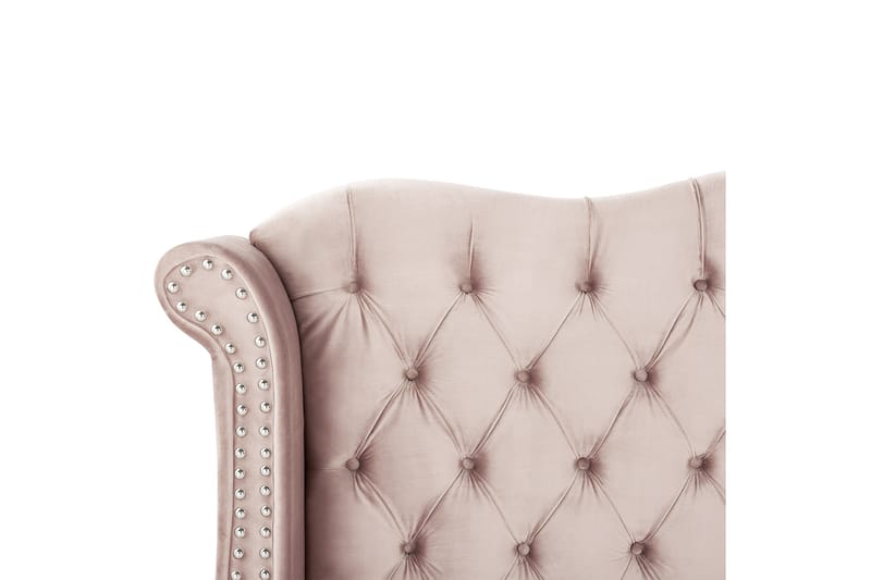 Bode Mjuk Sängram 180x200 cm i Sammet med Sänggavel - Rosa - Möbler - Säng - Sängram & sängstomme