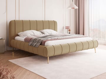 Calrosin Sängram på ben 200x200 cm med Förvaring - Mörkbeige - Möbler - Säng - Sängram & sängstomme