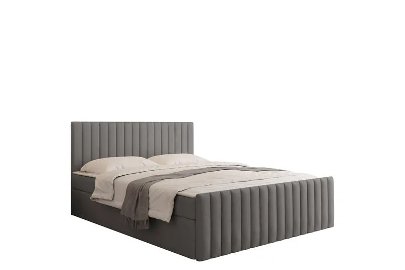 Calrosor Sängpaket Kontinentalsäng med Förvaring 140x200 cm - Grå - Möbler - Säng - Komplett sängpaket