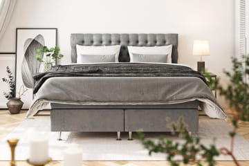 Celine Kontinentalsäng 160x200cm - Grå/Sammet - Möbler - Säng - Komplett sängpaket