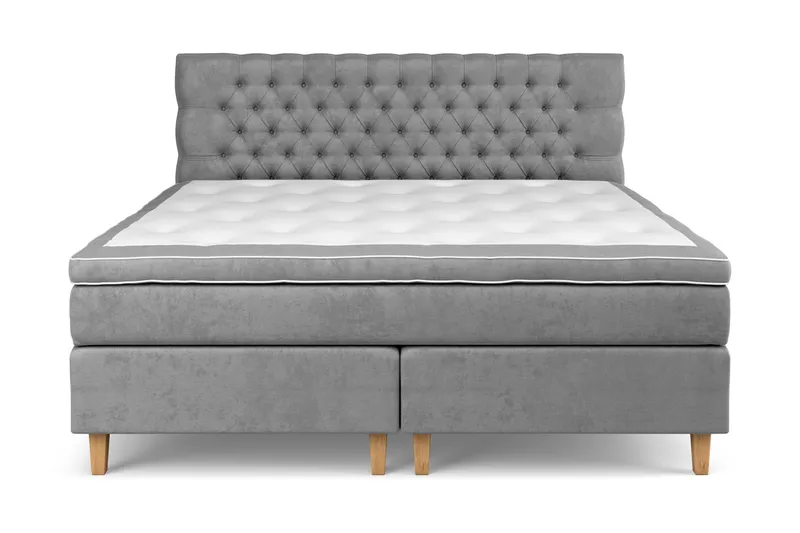 Celine Kontinentalsäng 210x210cm - Grå/Sammet - Möbler - Säng - Komplett sängpaket
