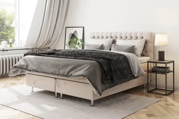 Celine Sängpaket 140x200cm - Beige / Sammet - Möbler - Säng - Kontinentalsäng