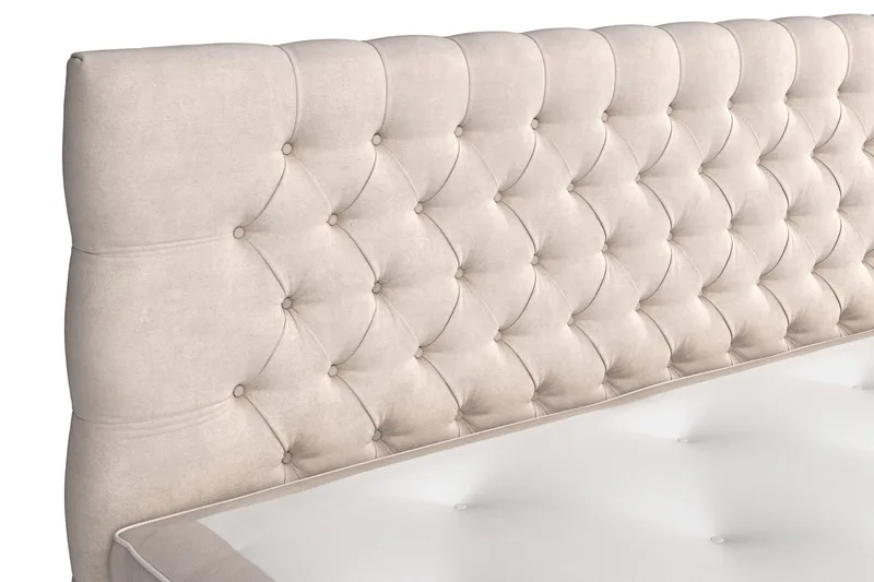Celine Sängpaket 210x210cm - Beige / Sammet - Möbler - Säng - Komplett sängpaket