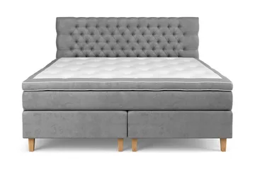 Celine Sängpaket 210x210cm - Grå/Sammet - Möbler - Säng - Komplett sängpaket