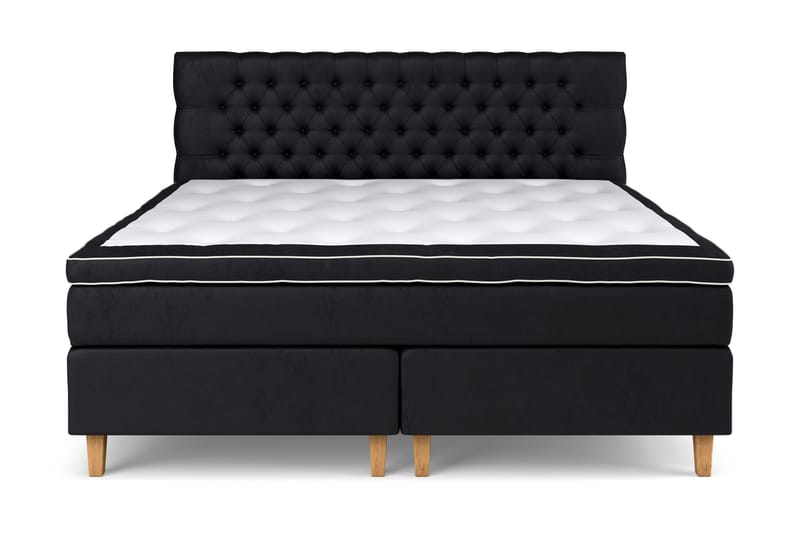 Celine Sängpaket 210x210cm - Svart / Sammet - Möbler - Säng - Kontinentalsäng