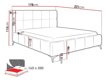 Cinerea Sängram med förvaring 160x200 cm - grå - Möbler - Säng - Sängram & sängstomme