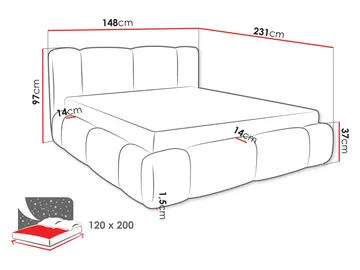 Cirencester Sängram med förvaring 120x200 cm - Möbler - Säng - Sängram & sängstomme