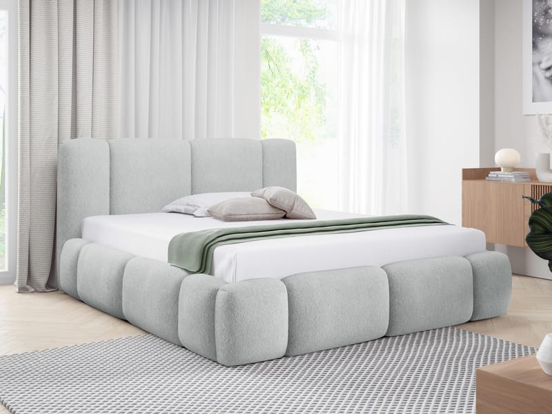 Cirencester Sängram med förvaring 200x200 cm - grå - Möbler - Säng - Sängram & sängstomme