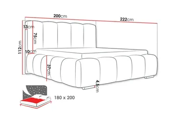 Cleaton Sängram 160x200 cm med Förvaring HVILA Pocketresårmadrass och Bäddmadrass i Latex med Tvättbar klädsel - Beige/Vit - Möbler - Säng - Komplett sängpaket