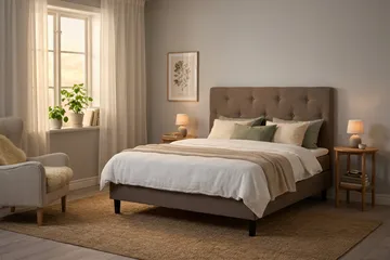 Dream Komplett Sängpaket 180x200 cm Assymetriska knappar - Brun - Möbler - Säng - Komplett sängpaket