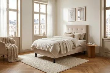 Dream Komplett Sängpaket 90x200 cm Knappar - Beige - Möbler - Säng - Komplett sängpaket