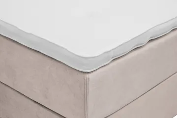 Dream Komplett Sängpaket med Knappad Sänggavel och Bäddmadrass – Kontinentalsäng 150x200 cm i Tyg med Fasthetsgrad Medium - Beige - Möbler - Säng - Komplett sängpaket