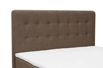 Dream Komplett Sängpaket med Knappad Sänggavel och Bäddmadrass – Kontinentalsäng 180x200 cm i Tyg med Fasthetsgrad Medium - Brun - Möbler - Säng - Komplett sängpaket
