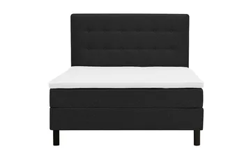 Dream Komplett Sängpaket med Sänggavel och Bäddmadrass – Kontinentalsäng 120x200 cm i Tyg med Fasthetsgrad Medium - Svart - Möbler - Säng - Kontinentalsäng