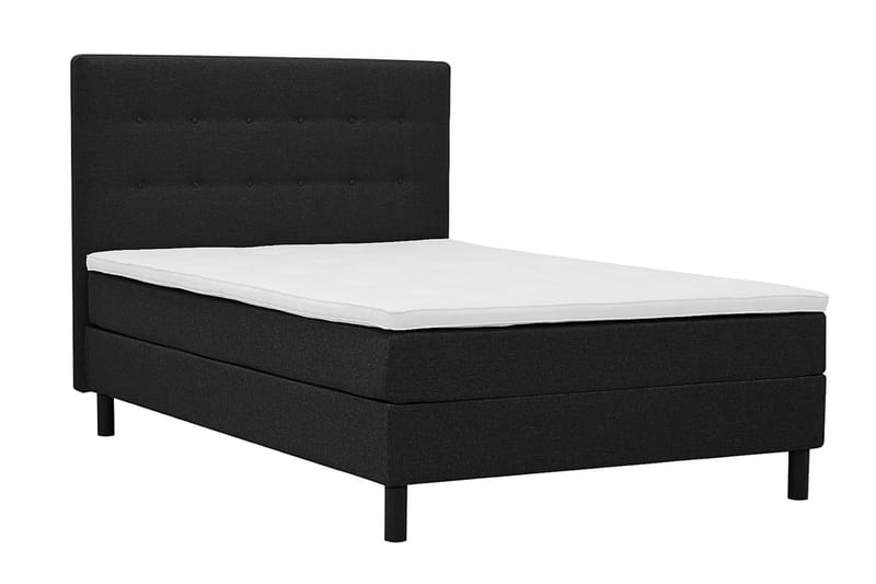 Dream Komplett Sängpaket med Sänggavel och Bäddmadrass – Kontinentalsäng 120x200 cm i Tyg med Fasthetsgrad Medium - Svart - Möbler - Säng - Kontinentalsäng
