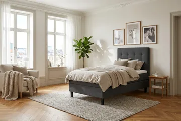 Dream Kontinentalsäng 90x200 cm - Mörkgrå - Möbler - Säng - Kontinentalsäng