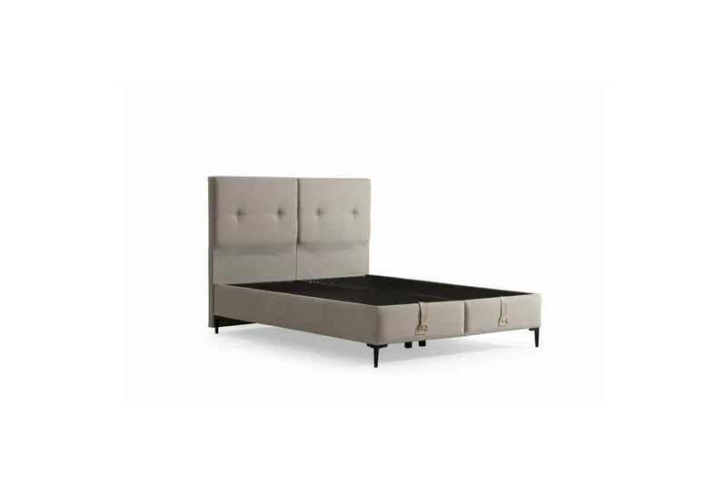 Dubbel Sängram & Sänggavel Badena Beige - 150 x 40 x 200 cm - Möbler - Säng - Dubbelsäng