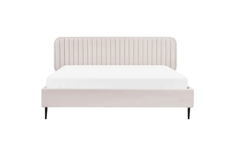 Dubbelsäng Brin med lamellram Beige-Svart, 180x200 cm - Beige-Svart, 180x200 cm - Möbler - Säng - Sängram & sängstomme