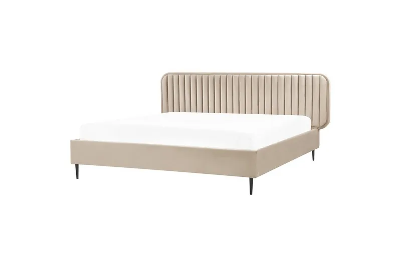 Dubbelsäng Brin med lamellram Taupe-Svart, 180x200 cm, Taupe-Svart, 180x200 cm
