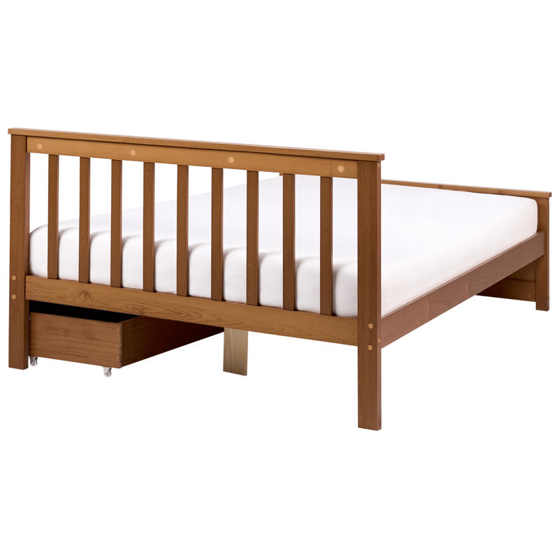 Dubbelsäng med 2 lådor Olendon 120x200 - Brun - Möbler - Säng - Sängram & sängstomme
