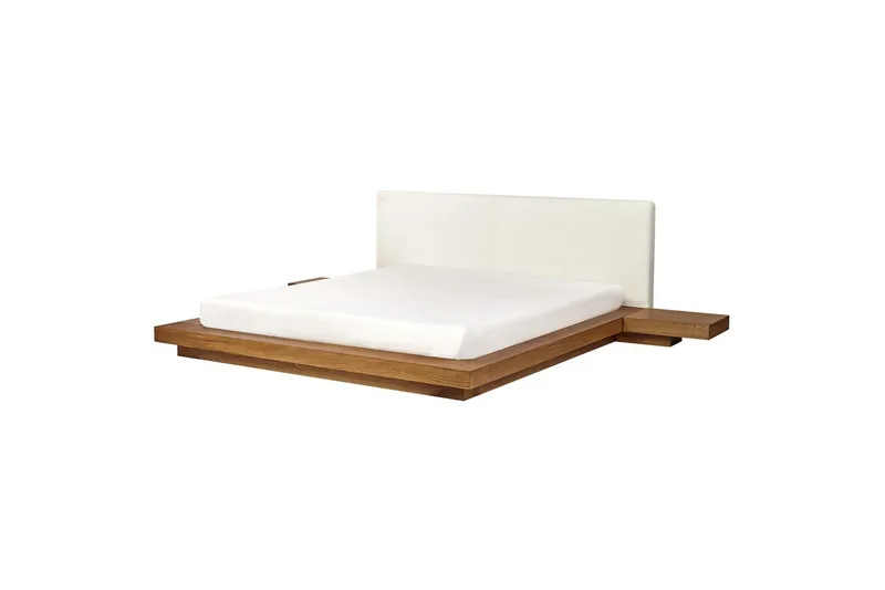 Dubbelsäng Zen med lamellram Ljus Trä-Vit, 180x200 cm - Ljus Trä-Vit, 180x200 cm - Möbler - Säng - Sängram & sängstomme