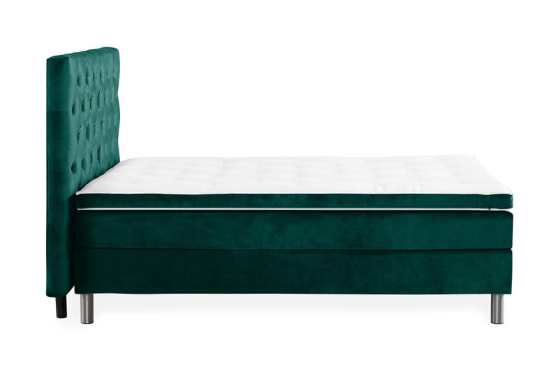 Ella Sängpaket 120x200 cm Djuphäftad Gavel - Mörkgrön/Sammet - Möbler - Säng - Komplett sängpaket
