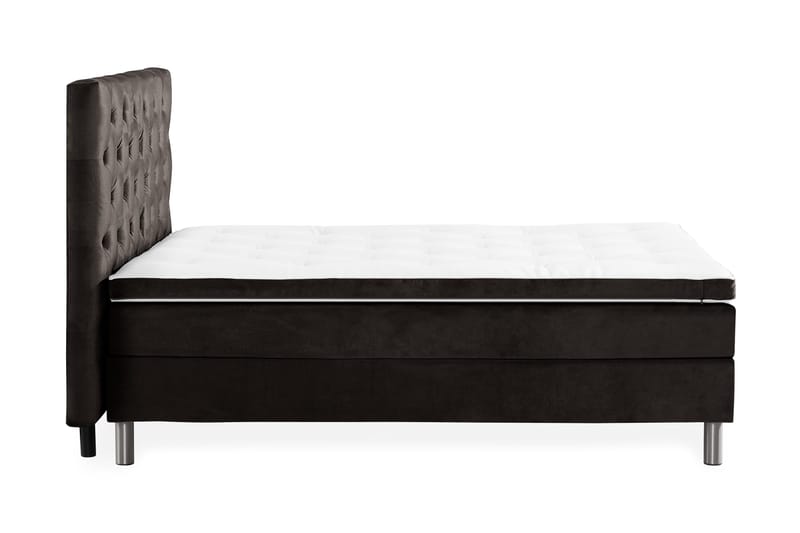 Ella Sängpaket 140x200 cm Djuphäftad Gavel - Mörkgrå/Sammet - Möbler - Säng - Komplett sängpaket