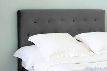 Ella Sängpaket 140x200 cm Knapp Gavel - Mörkgrå/Sammet - Möbler - Säng - Komplett sängpaket