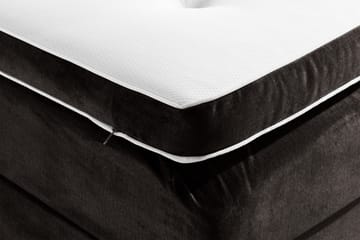 Ella Sängpaket 140x200 cm Knapp Gavel - Mörkgrå/Sammet - Möbler - Säng - Komplett sängpaket