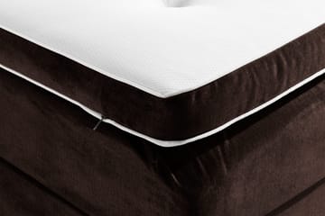 Ella Sängpaket 140x200 cm Rutig Gavel - Brun/Sammet - Möbler - Säng - Komplett sängpaket