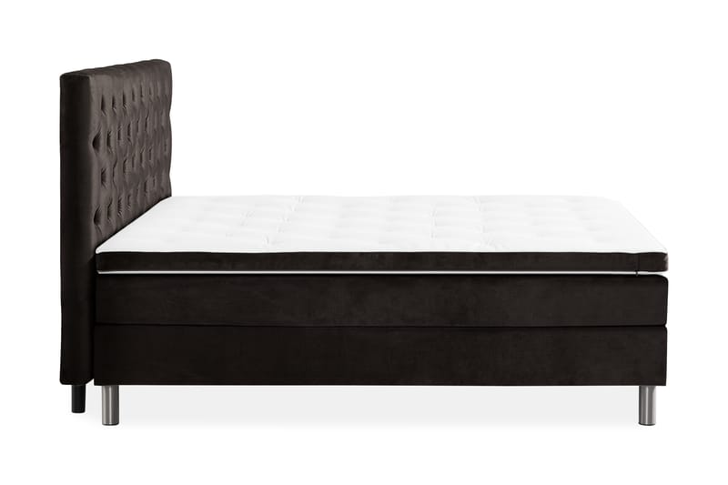 Ella Sängpaket 160x200 cm Djuphäftad Gavel - Mörkgrå/Sammet - Möbler - Säng - Komplett sängpaket