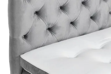 Ella Sängpaket 90x200 cm Djuphäftad Gavel - Ljusgrå/Sammet - Möbler - Säng - Komplett sängpaket