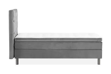 Ella Sängpaket 90x200 cm Djuphäftad Gavel - Ljusgrå/Sammet - Möbler - Säng - Komplett sängpaket