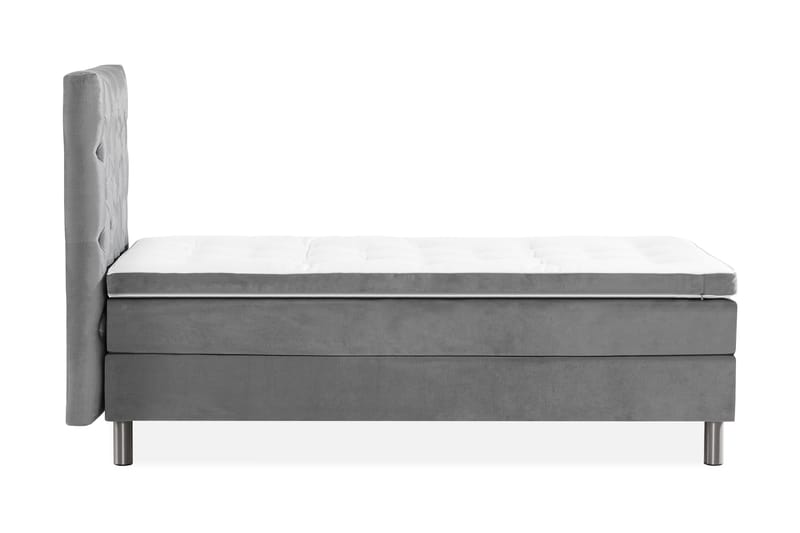 Ella Sängpaket 90x200 cm Djuphäftad Gavel - Ljusgrå/Sammet - Möbler - Säng - Komplett sängpaket