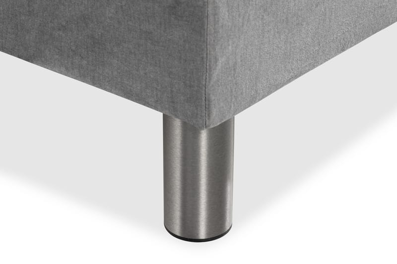 Ella Sängpaket 90x200 cm Djuphäftad Gavel - Ljusgrå/Sammet - Möbler - Säng - Komplett sängpaket
