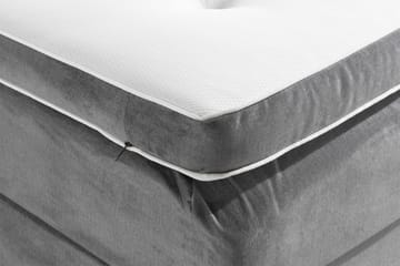 Ella Sängpaket 90x200 cm Knapp Gavel - Ljusgrå/Sammet - Möbler - Säng - Komplett sängpaket