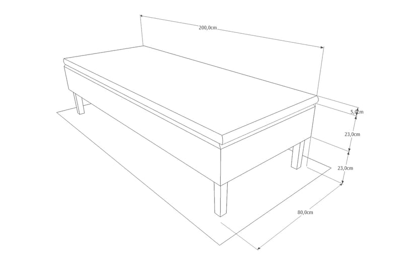 Viken Bas Ramsäng 80x200 cm Medelfast Polyeter - Grå - Möbler - Säng - Enkelsäng