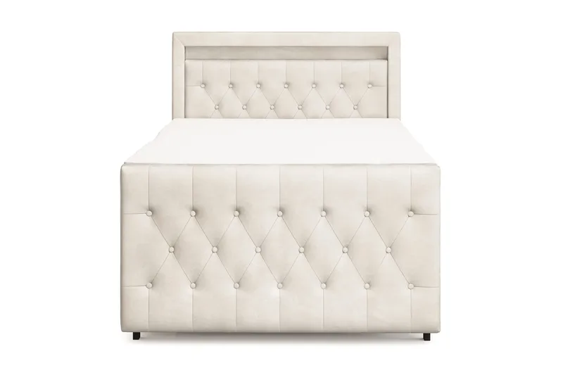 Franco Light Komplett Sängpaket med förvaring LED-belysning 120x200 cm - Beige - Möbler - Säng - Komplett sängpaket