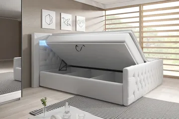 Franco Sängpaket med förvaring LED-belysning 140x200 cm - 140x200 Vit (+Fler val) - Möbler - Säng - Komplett sängpaket