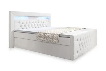 Franco Sängpaket med förvaring LED-belysning 140x200 cm - 140x200 Vit (+Fler val) - Möbler - Säng - Komplett sängpaket