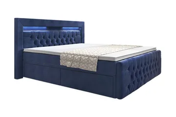 Franco Sängpaket med förvaring LED-belysning 180x200 cm - 140x200 Mörkblå (+Fler val) - Möbler - Säng - Komplett sängpaket