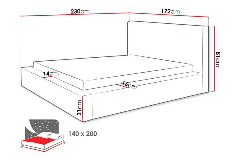 Gadi Sängram 140x200 cm - Beige - Möbler - Säng - Sängram & sängstomme