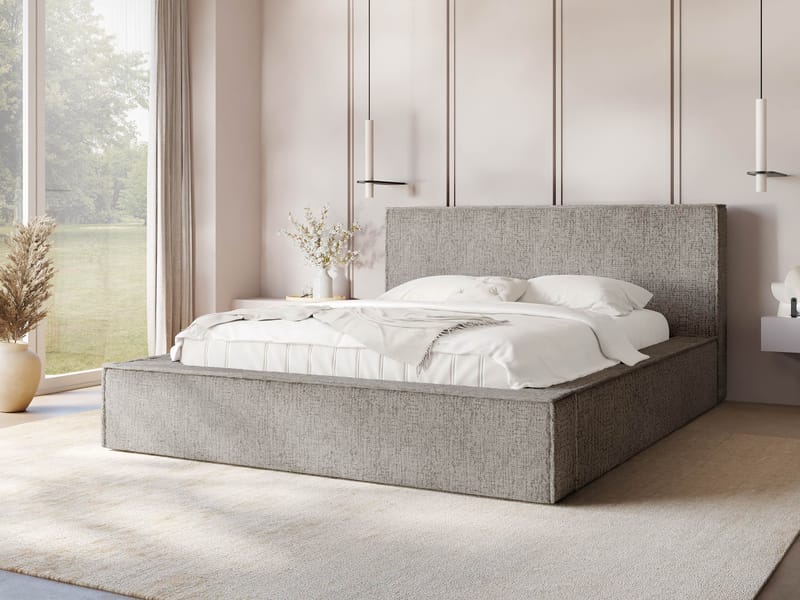 Gadi Sängram med förvaring 160x200 cm - beige - Möbler - Säng - Sängram & sängstomme