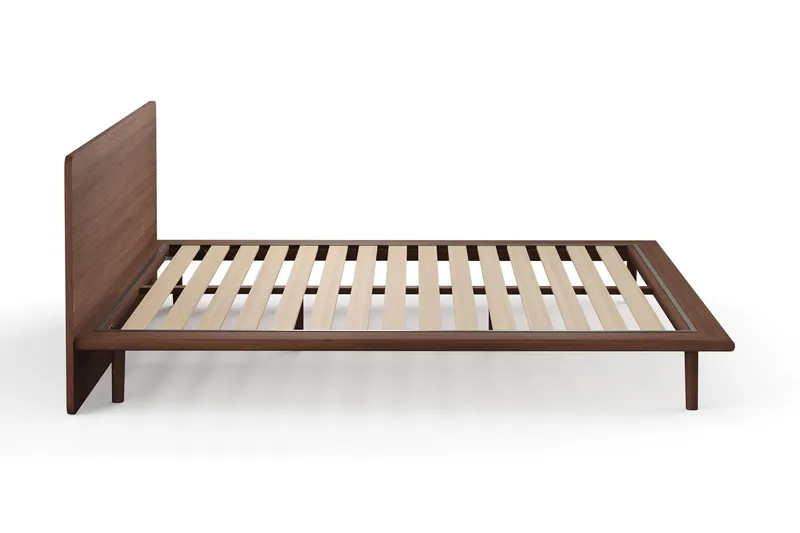 Gryning Sängram med Gavel 180x200 cm utan Madrass - Valnöt - Möbler - Säng - Sängram & sängstomme