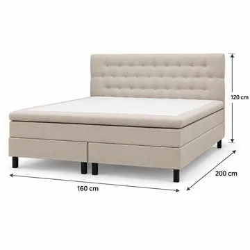 HVILA Classic Komplett Sängpaket 160x200 cm Kontinentalsäng med diamant sänggavel - Beige - Möbler - Säng - Komplett sängpaket