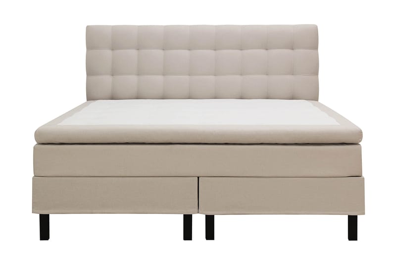 HVILA Classic Komplett Sängpaket 180x200 cm Kontinentalsäng med rutad sänggavel, Beige