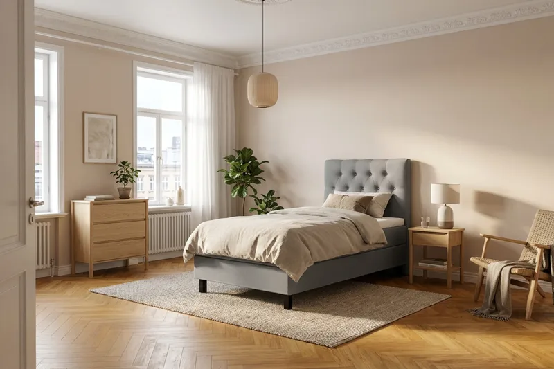 HVILA Classic Kontinentalsäng 90x200 cm - Grå - Möbler - Säng - Komplett sängpaket