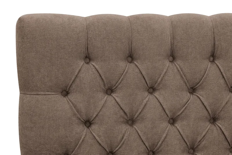 HVILA Lyx Komplett Sängpaket 160x200 cm Kontinentalsäng med knappad sänggavel i chenille - Mörkbrun - Möbler - Säng - Komplett sängpaket
