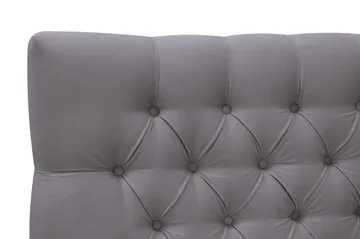 HVILA Lyx Komplett Sängpaket 180x200 cm Kontinentalsäng med knappad sänggavel i sammet - Grå - Möbler - Säng - Kontinentalsäng